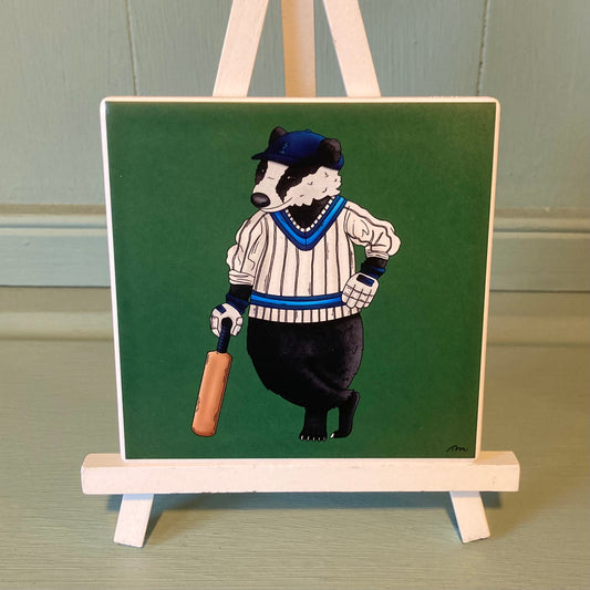 Cricket Badger Ceramic Coaster