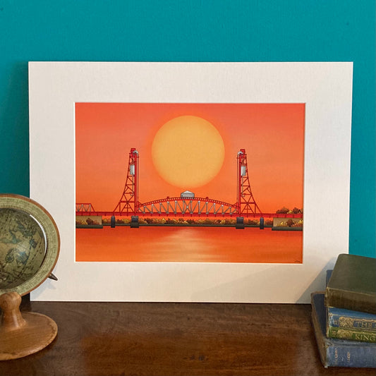 Tees Newport Bridge Mounted Giclée Art Print