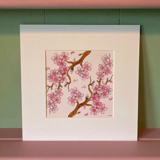 Cherry Blossom Mounted Giclée Art Print