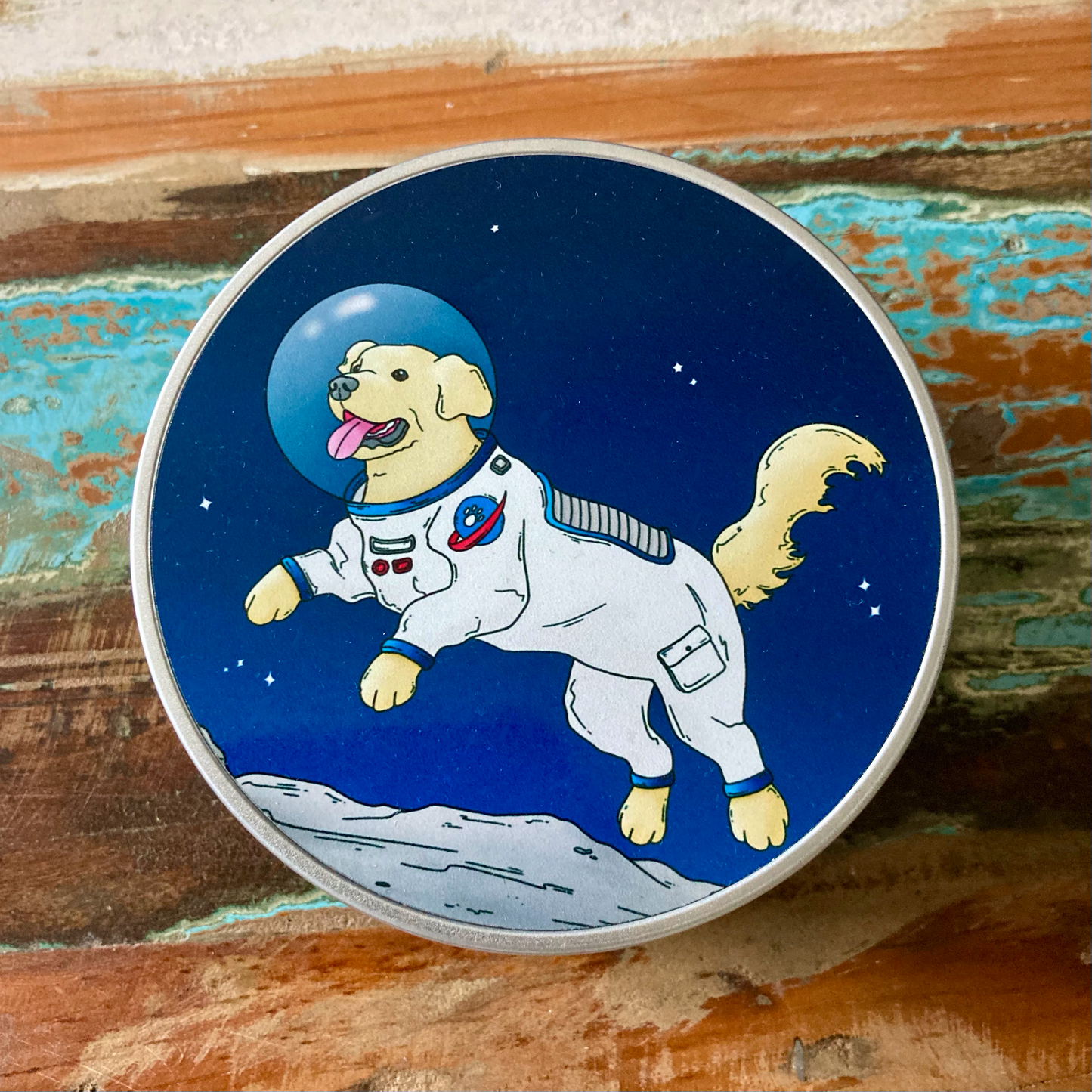 Moon Walkies Astronaut Dog Trinket Tin
