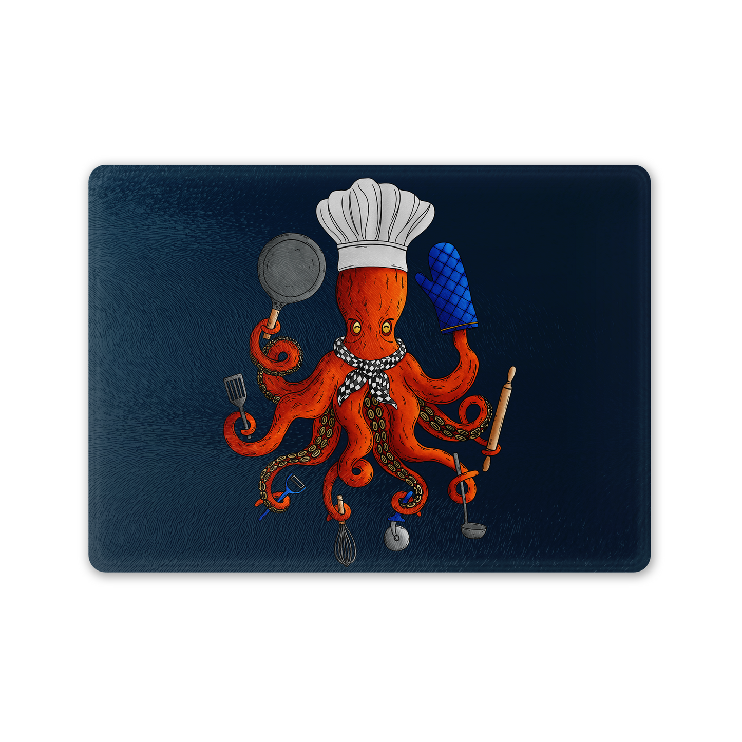 Deeply Delicious Octopus Chef Glass Chopping Board