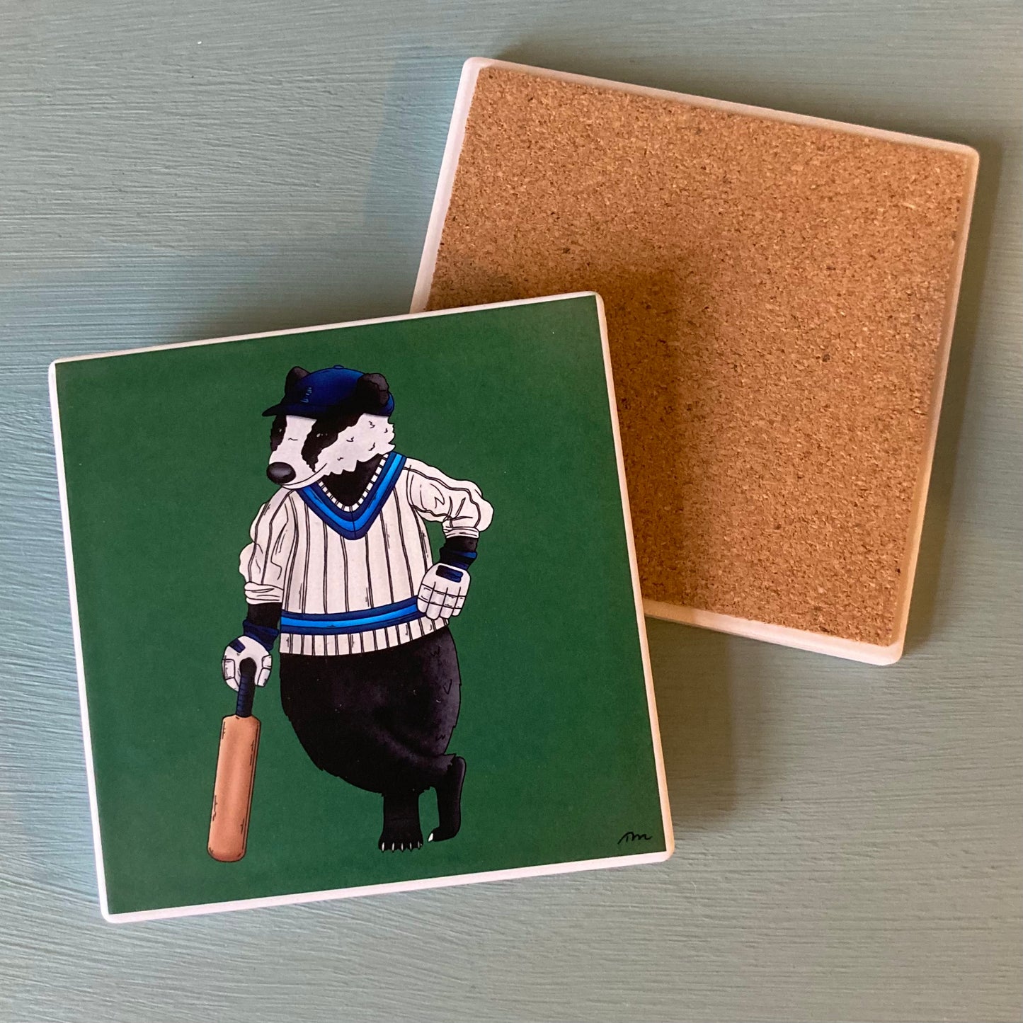 Cricket Badger Ceramic Coaster