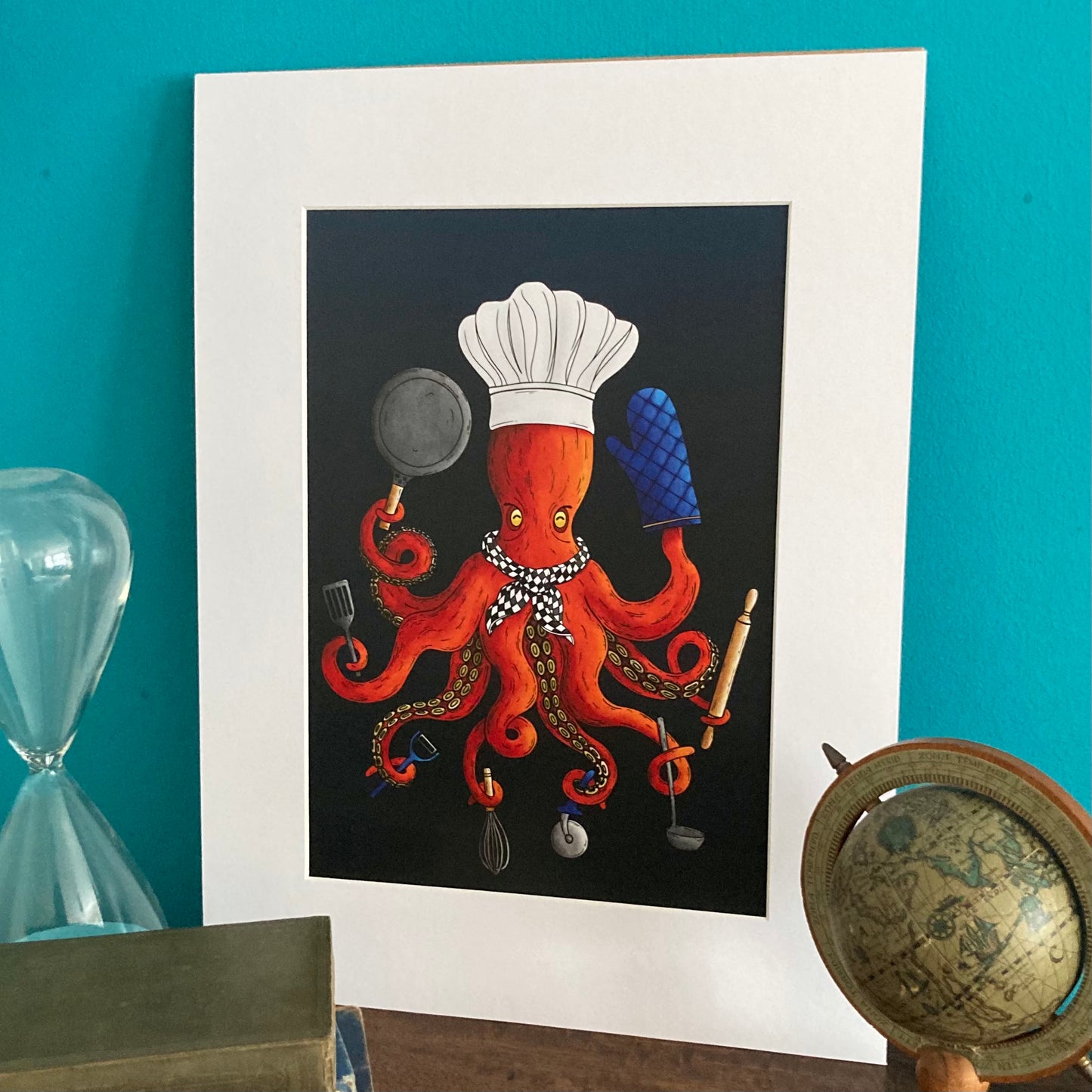 Deeply Delicious Octopus Mounted Giclée Art Print