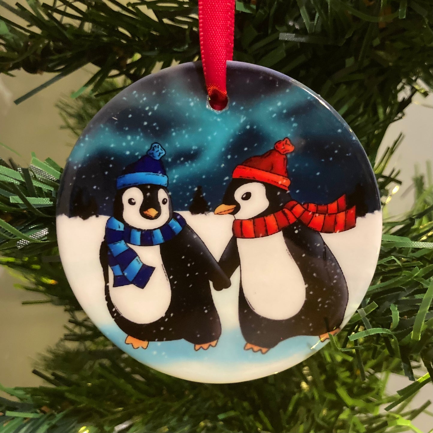Winter Penguins Christmas Tree Decoration