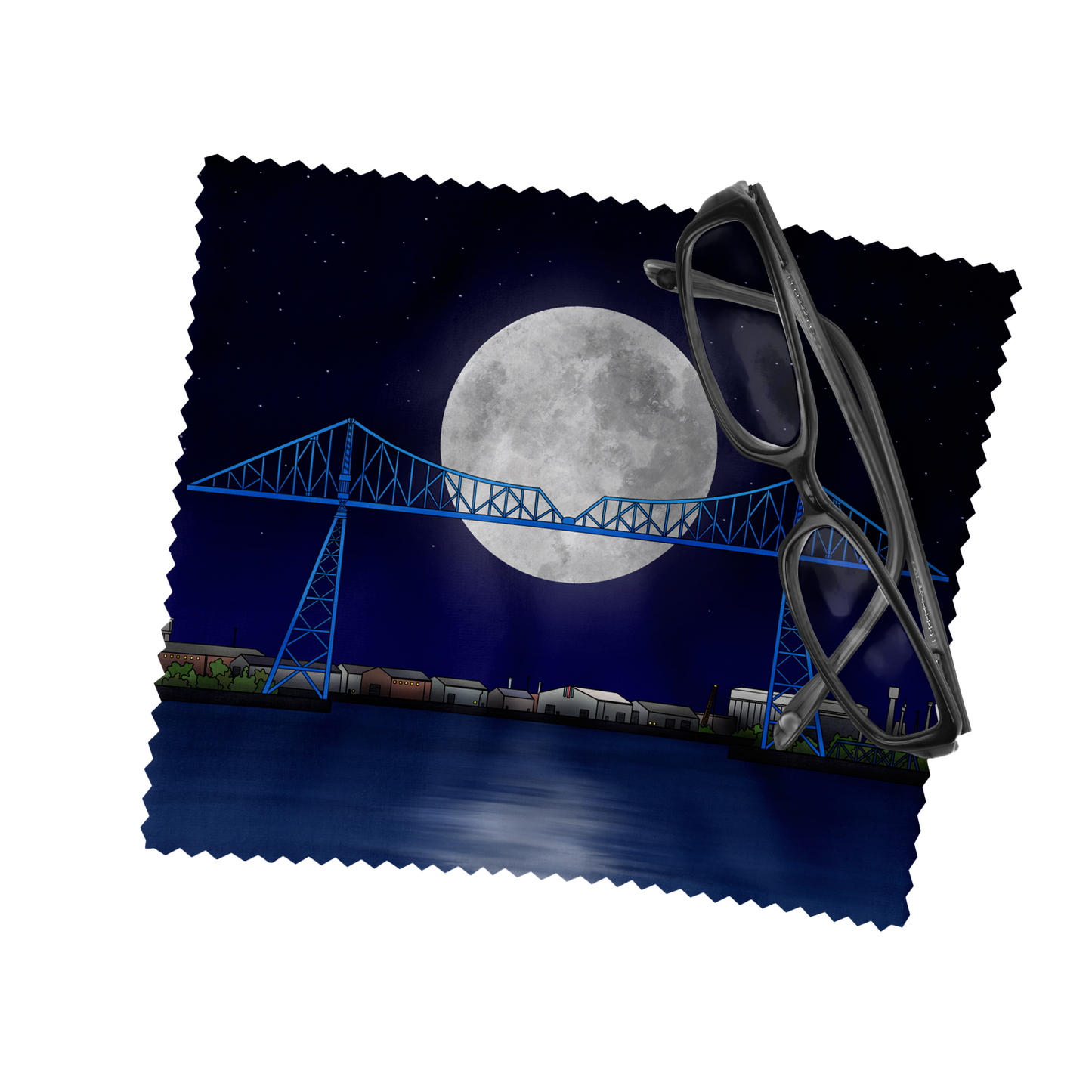 Tees Transporter Bridge Glasses Lens Cleaning Cloth