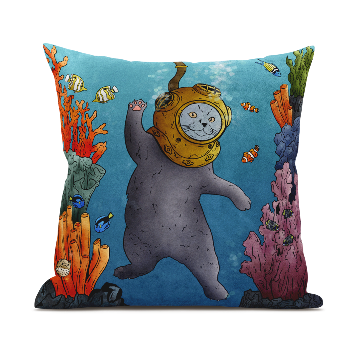 Catfish: Expawer of the Deep Diving Cat Cushion