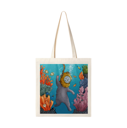 Expawer of the Deep Diving Cat Tote Bag