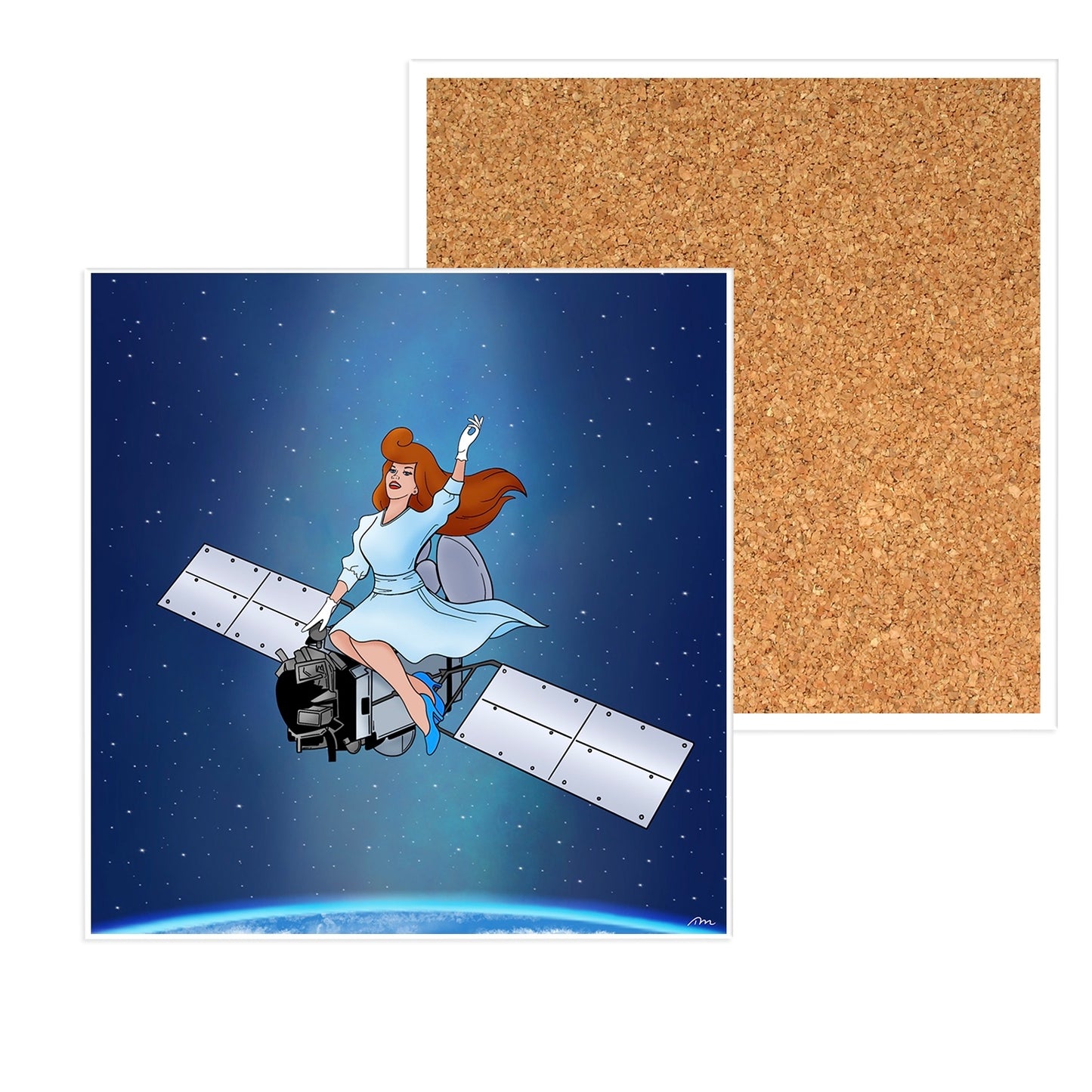 Satellite Girl Ceramic Coaster