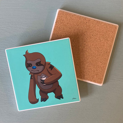Simon the Sloth Ceramic Coaster