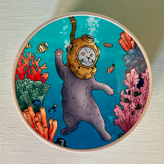 Expawer of the Deep Diving Cat Trinket Tin