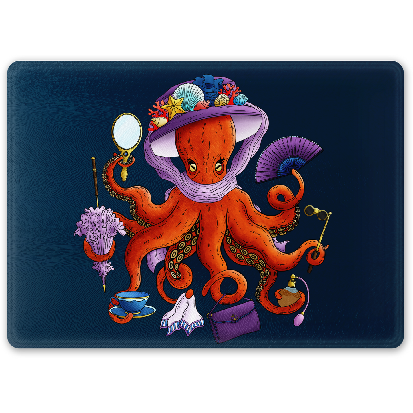 Deeply Dainty Octopus Glass Chopping Board