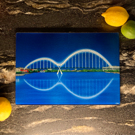 Stockton Infinity Bridge Glass Chopping Board