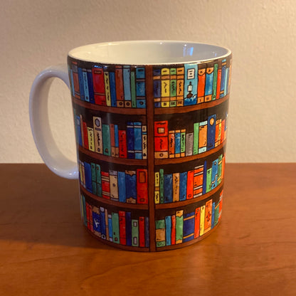 Library Bookcase Ceramic Mug
