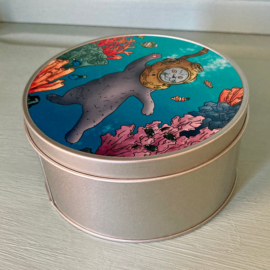 Expawer of the Deep Diving Cat Trinket Tin