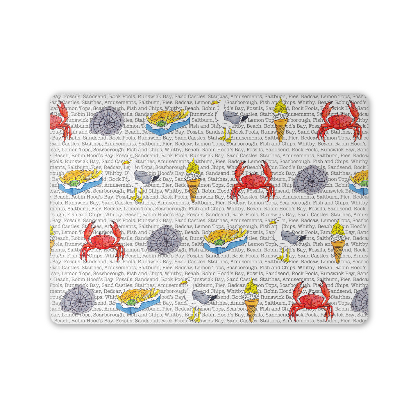 North Yorkshire Seaside Glass Chopping Board