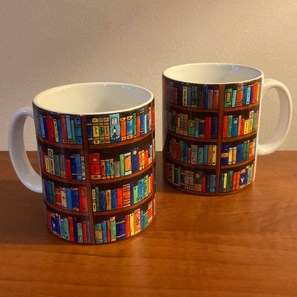 Library Bookcase Ceramic Mug