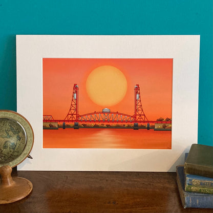 Tees Newport Bridge Mounted Giclée Art Print