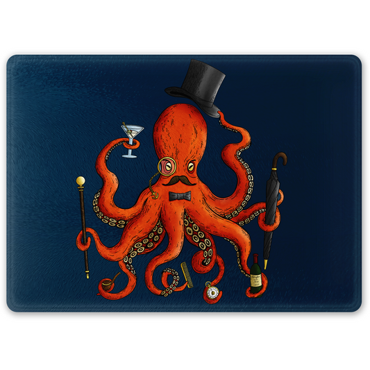Deeply Dapper Octopus Glass Chopping Board