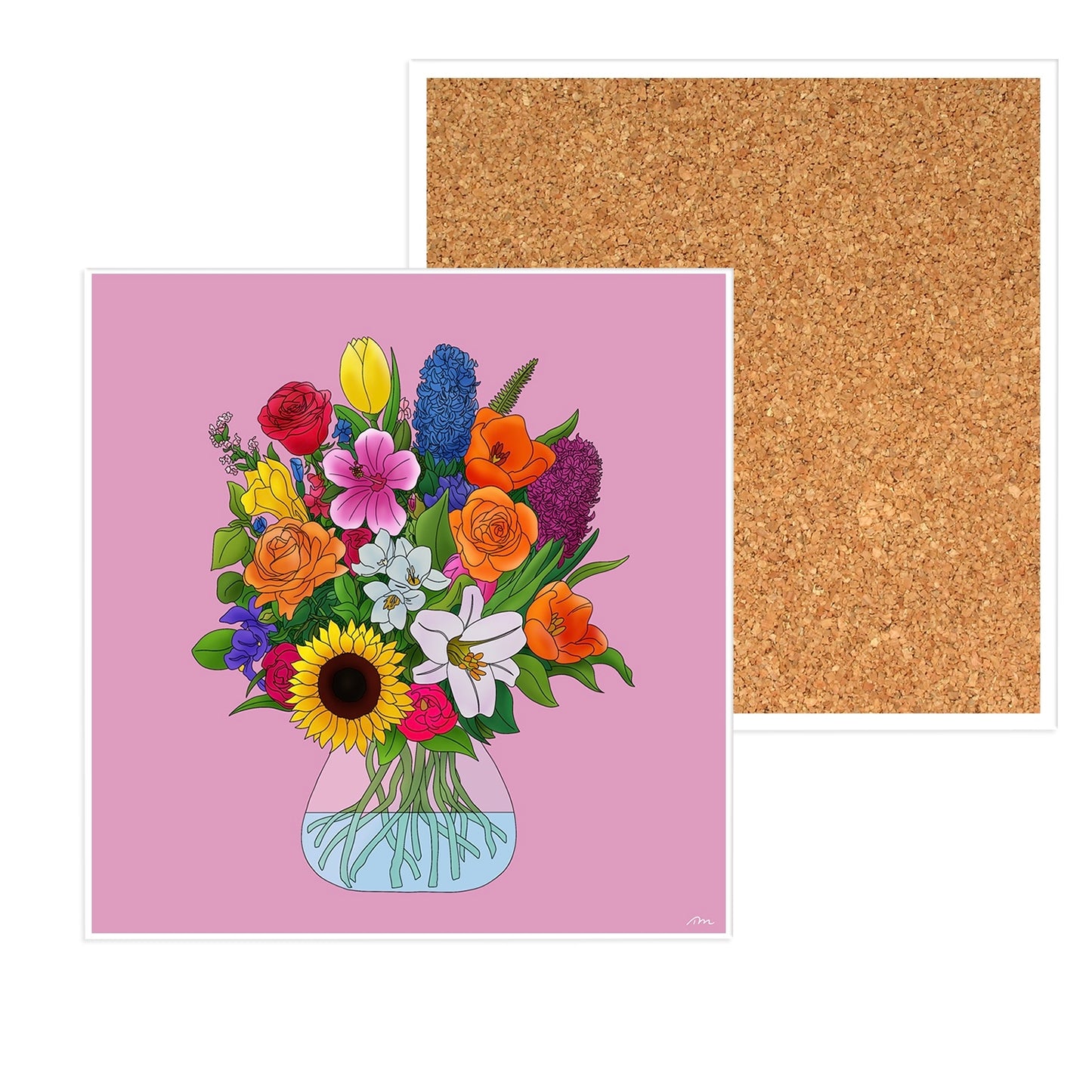 Vase of Flowers Ceramic Coaster