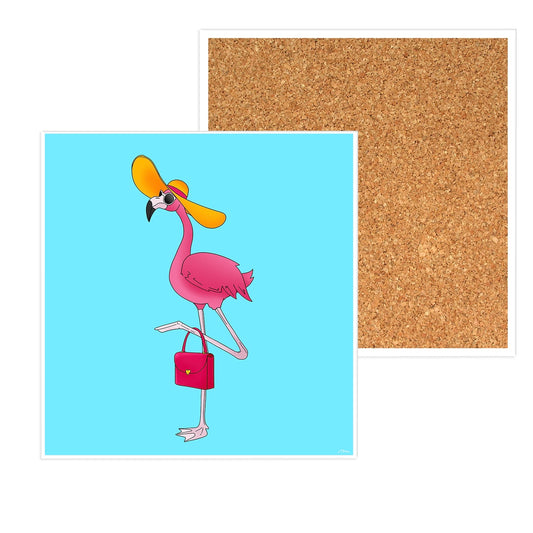 Ms Flo Mingo Flamingo Ceramic Coaster