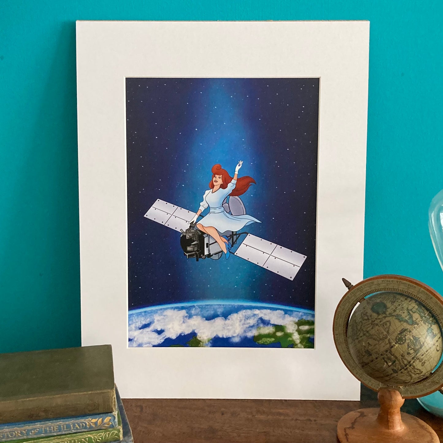 Satellite Girl Mounted Giclée Art Print