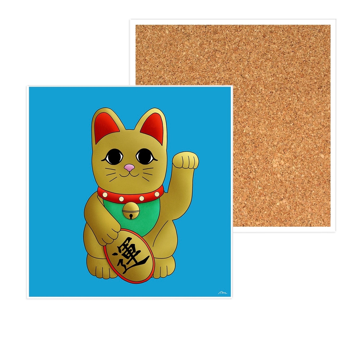 Lucky Cat Ceramic Coaster