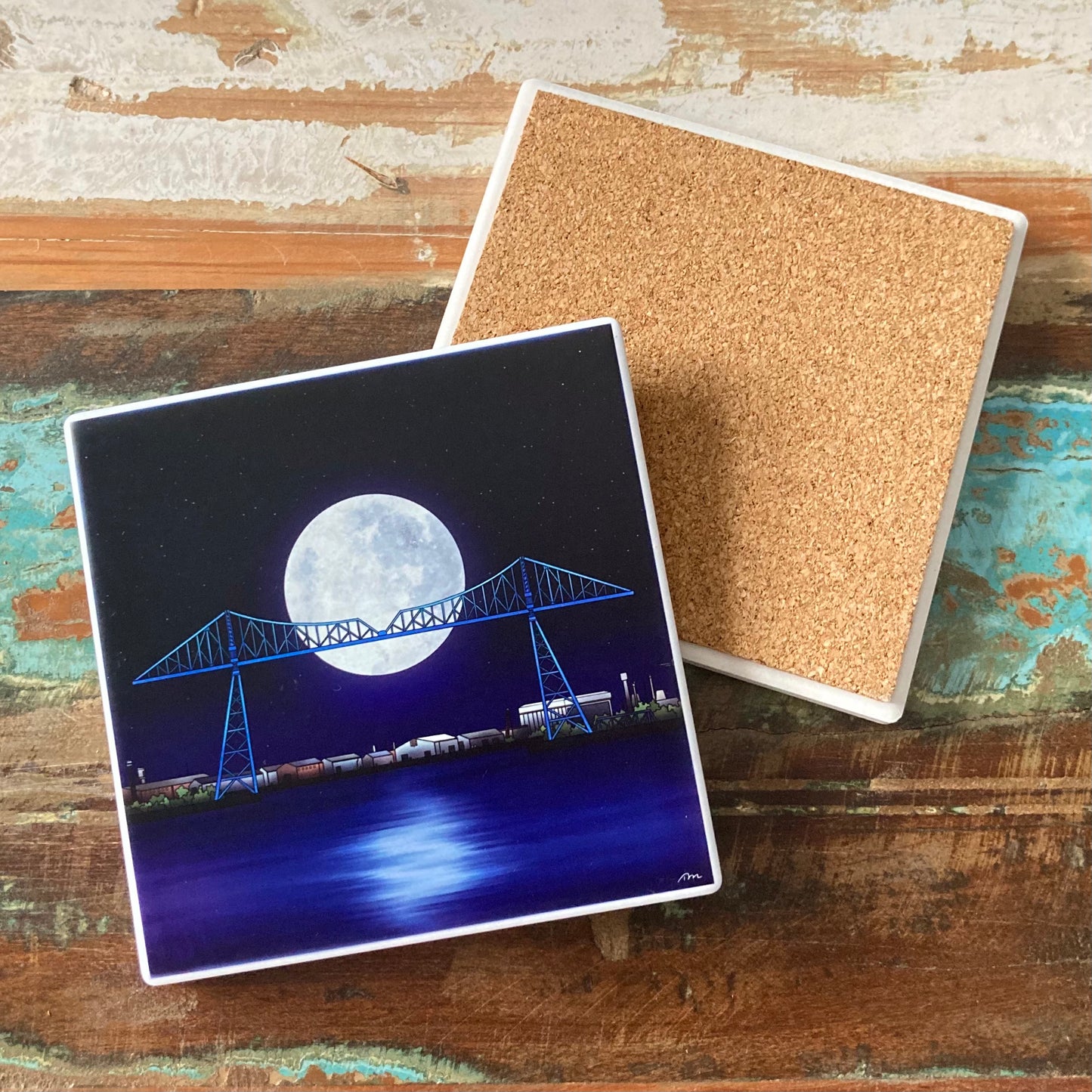 Tees Transporter Bridge Ceramic Coaster