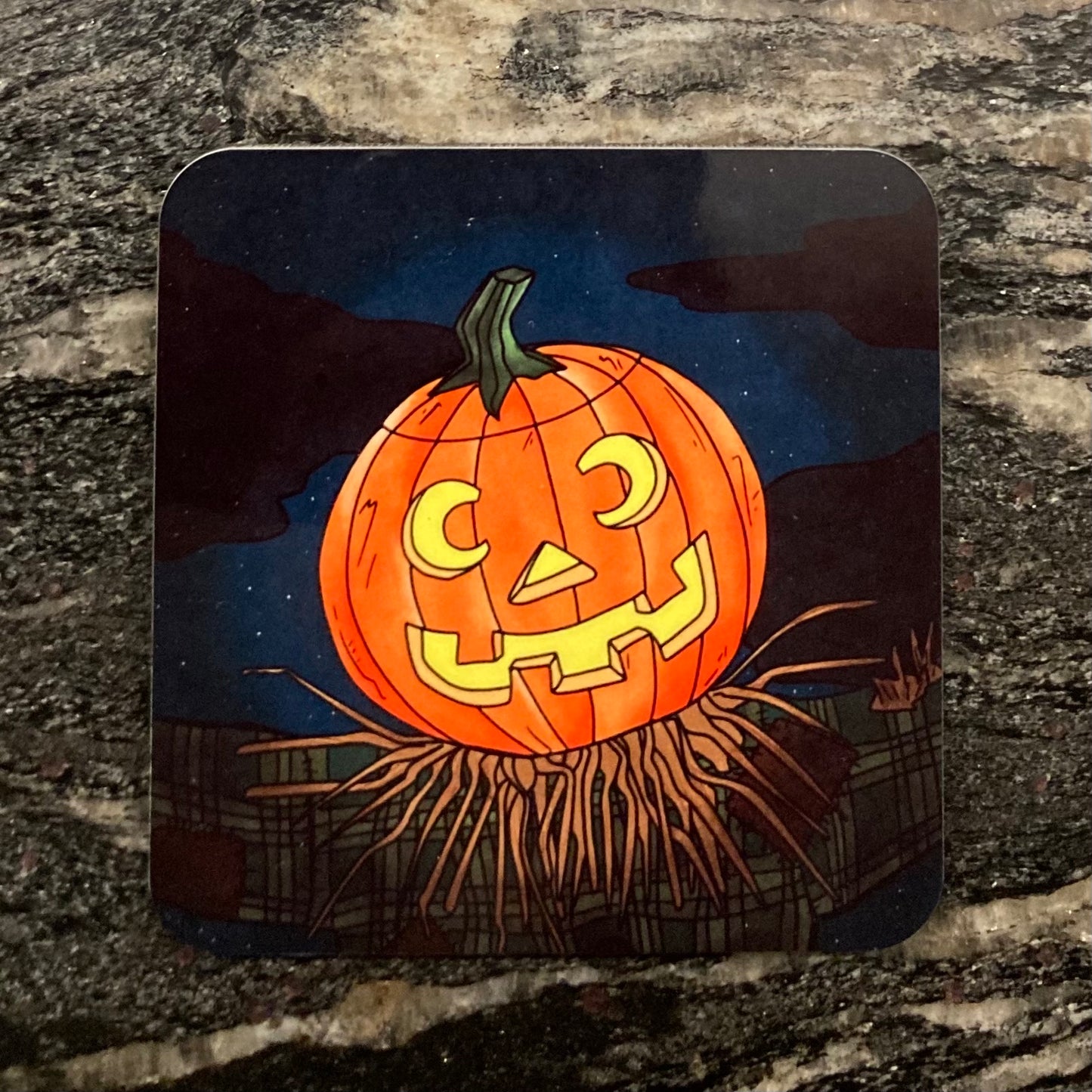 Pumpkin Scarecrow Halloween Coasters (Set of 4)