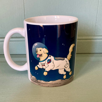 Moon Walkies Astronaut Dog Ceramic Mug