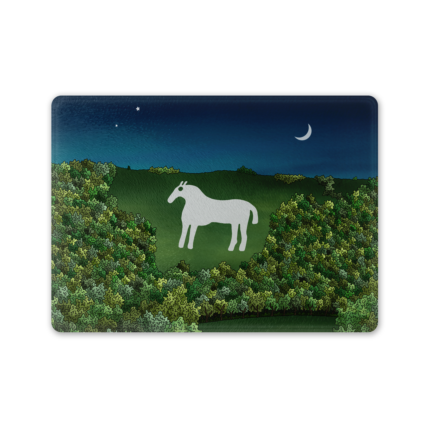 Kilburn White Horse Glass Chopping Board