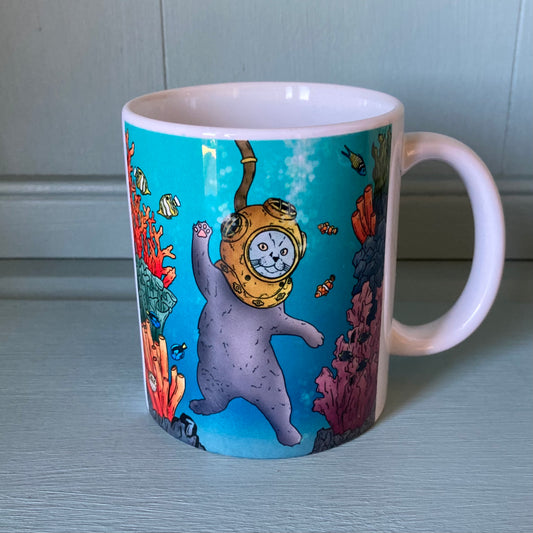 Expawer of the Deep Diving Cat Mug