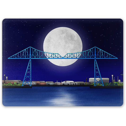 Tees Transporter Bridge Glass Chopping Board