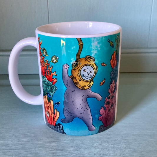 Expawer of the Deep Diving Cat Mug