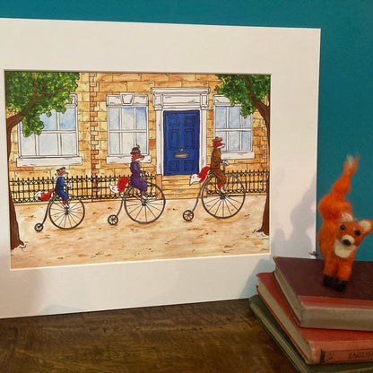 The Foxes Grand Day Out Mounted Giclée Art Print