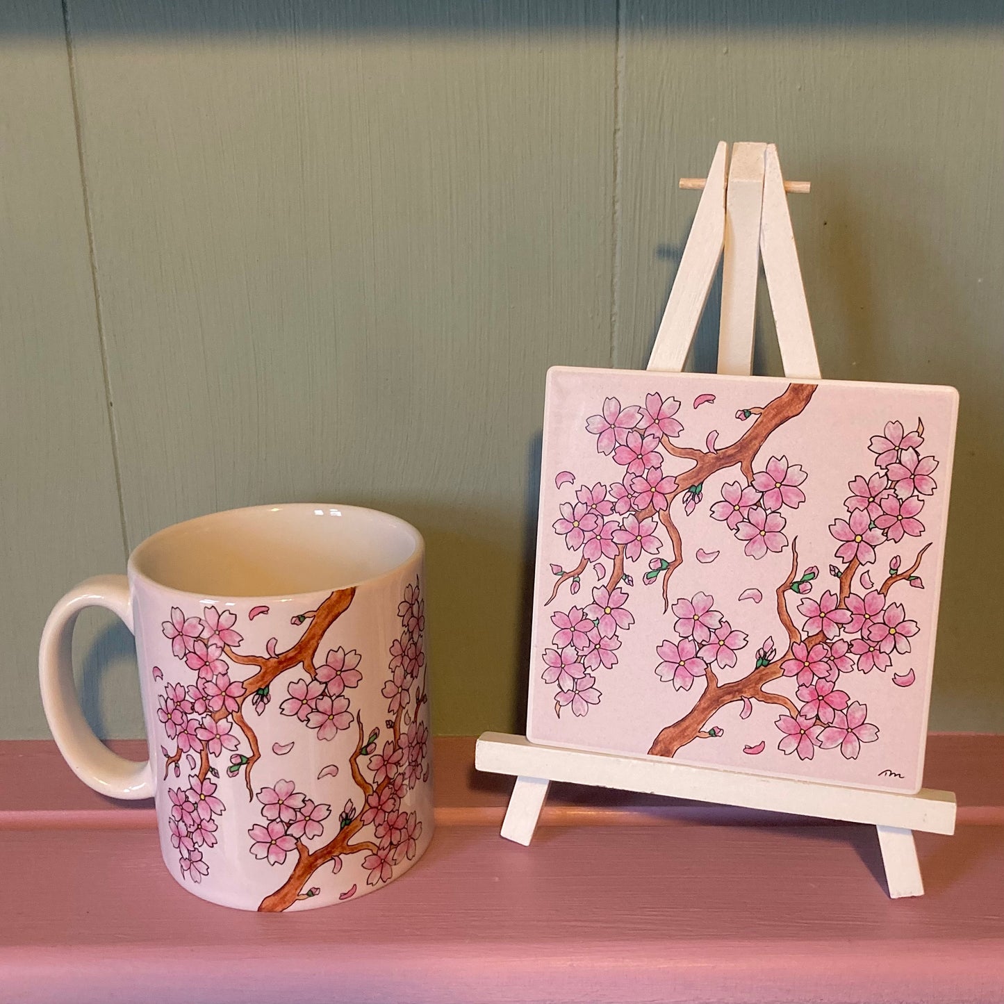 Cherry Blossom Ceramic Coaster