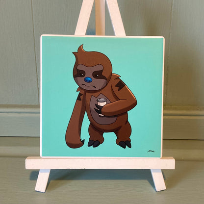 Simon the Sloth Ceramic Coaster