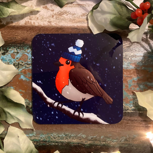 Winter Robin Coasters (Set of 4)