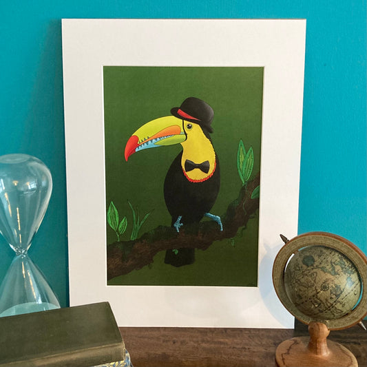 Toucan About Town Mounted Art Print