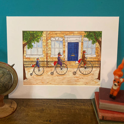 The Foxes Grand Day Out Mounted Giclée Art Print