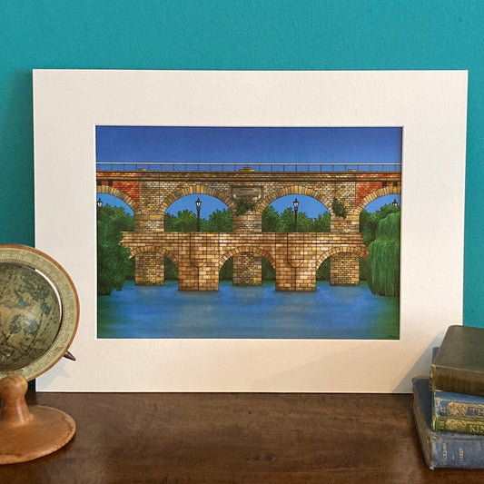 Yarm Bridge and Viaduct Mounted Art Print
