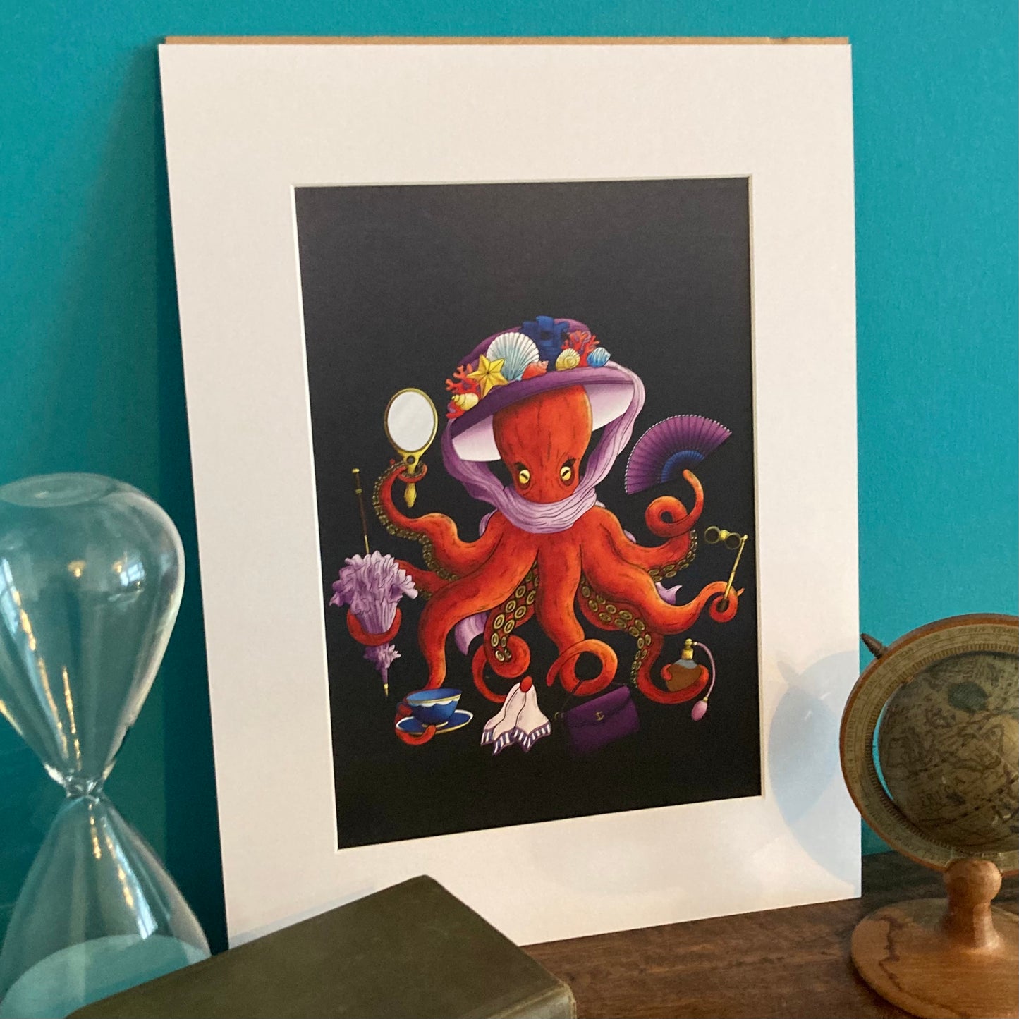 Deeply Dainty Octopus Mounted Art Print