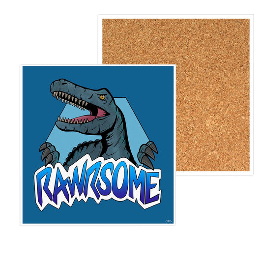 Rawrsome Dinosaur Ceramic Coaster