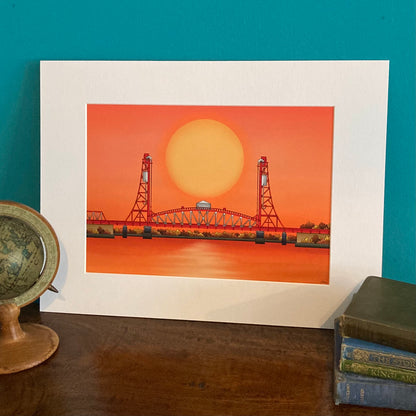 Tees Newport Bridge Mounted Giclée Art Print