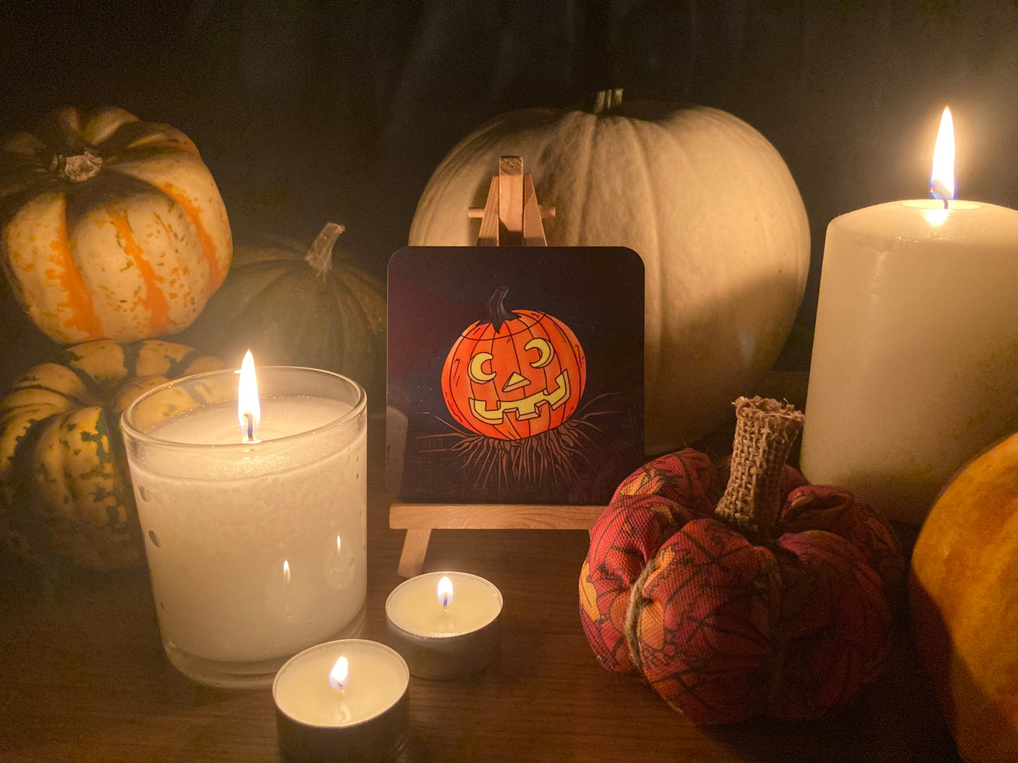 Pumpkin Scarecrow Halloween Coasters (Set of 4)