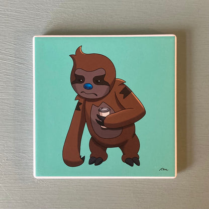 Simon the Sloth Ceramic Coaster