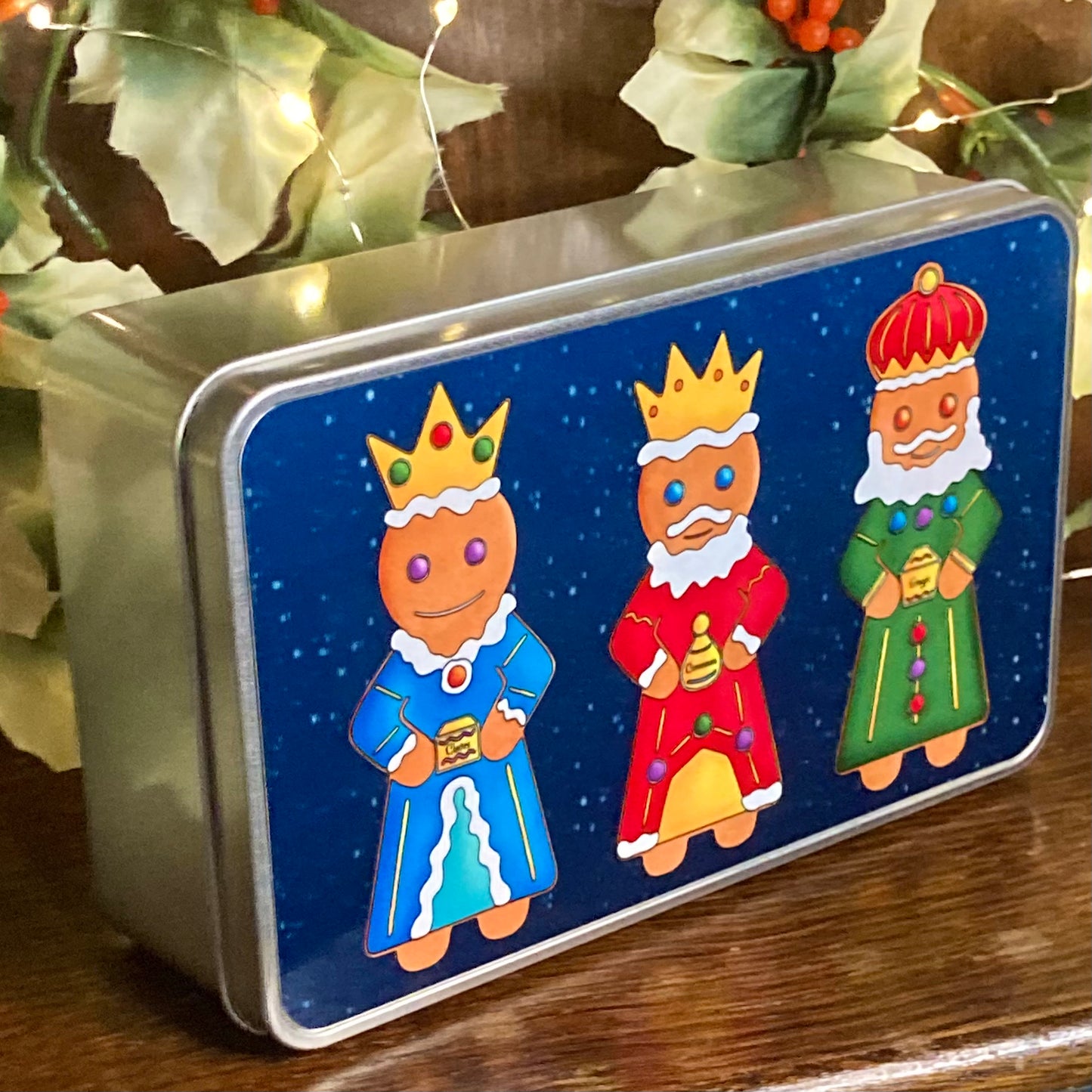 Three Wise Gingerbread Men Christmas Trinket Tin