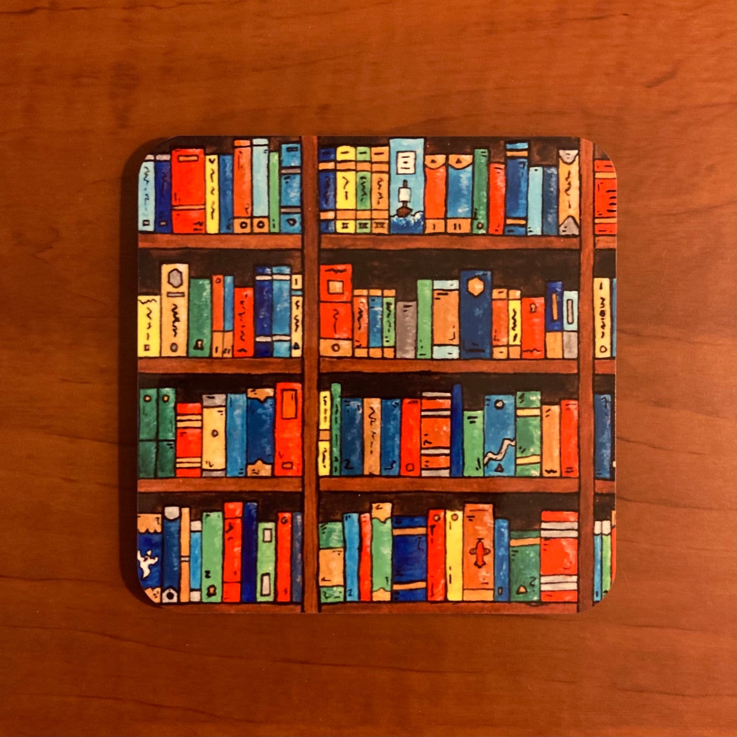Library Bookcase Coaster
