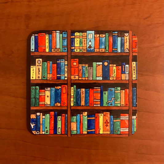 Library Bookcase Coaster