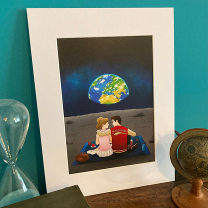 Cosmic Picnic Mounted Giclée Art Print