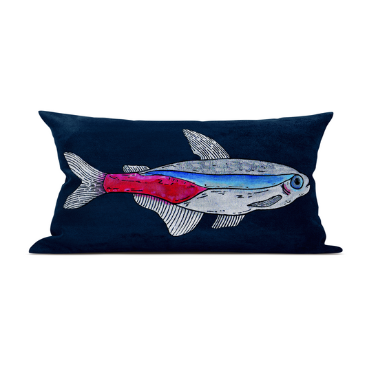 Neon Tetra Fish Cushion